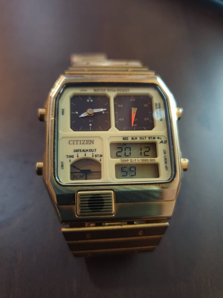 Citizen Digi Ana gold Vintage watch