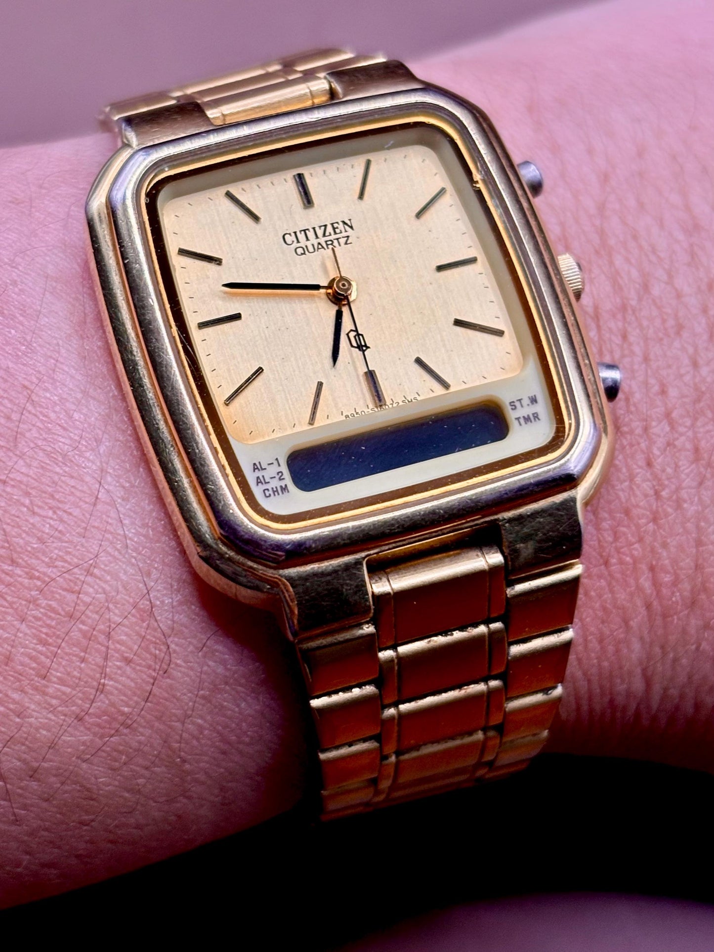 Citizen Vintage Gold Ana-Digi Alarm